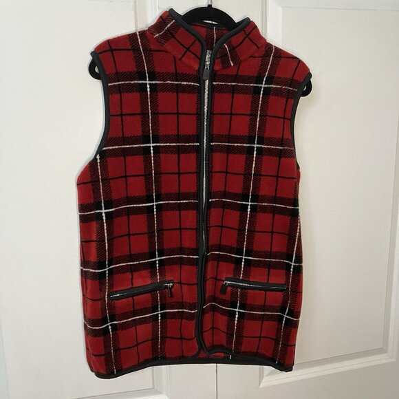 Robert Kitchen Jackets & Blazers - Vintage Robert Kitchen Plaid Fleece Vest Womens Full Zip Made in Canada